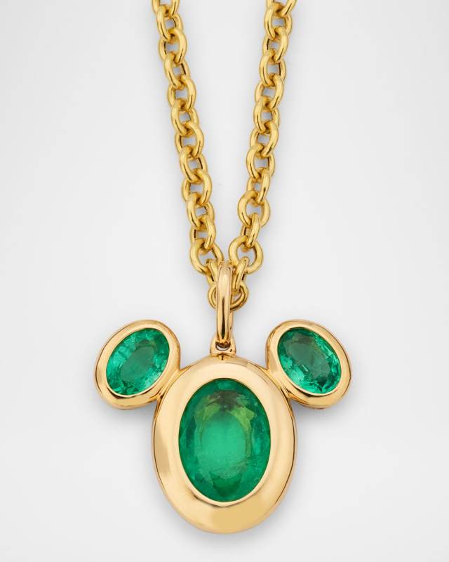 G One 18K Yellow Gold Emerald Pendant Necklace